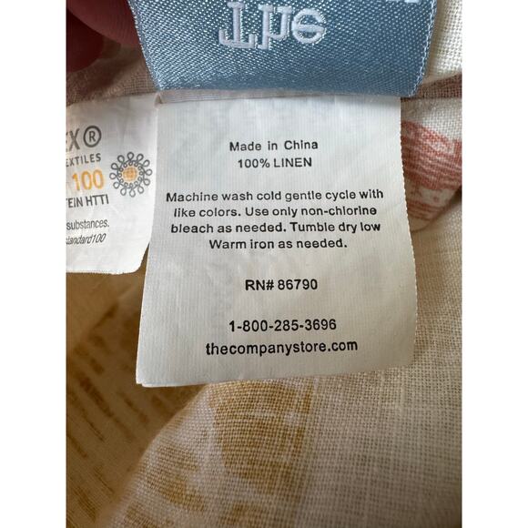 Vintage The Company Store Textured Leaf linen king duvet cover from 2019 - Picture 11 of 12